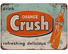 Crush Orange Soda Vintage Style Retro Reproduction Metal Tin Sign 12