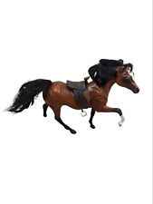 Vtg Alpha International Plastic Articulated Horse Toy Brown Saddle picture