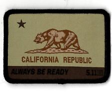 CALIFORNIA REPUBLIC ALWAYS BE READY 5.11 MILITARY PATCH picture