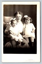 RPPC Mom Takes A Picture With Her Daughters ANTIQUE Postcard AZO 1904-1918 picture