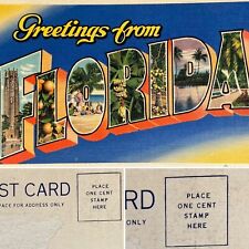Postcard FL Large Letter Greetings from Florida Curt Teich Linen 1934 picture