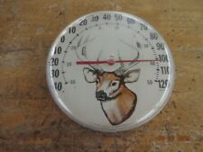 vintage jumbo dial thermometer deer picture