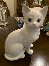 Vintage White Ceramic Cat Statue Figurine Large picture