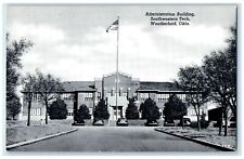 c1940's Administration Building Southwestern Tech Weatherford OK Flag Postcard picture