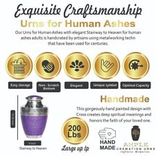 Distinguished Purple Engraved Cremation Urns for Ashes Adults with Velvet Bag picture