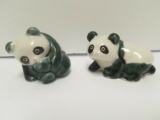 Vintage Otagiri Japan Porcelain Panda Bear Figurine 2” Set of 2  picture
