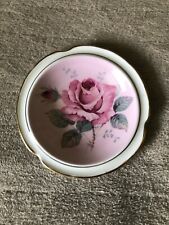 Vintage Paragon Pink Rose,  Pale Green And Gold Trim Trinket Dish England picture