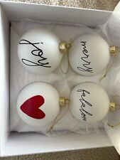 NEW PEACE LOVE WORLD BOXED I AM ORNAMENTS CHRISTMAS TREE SET picture