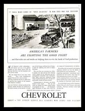 1944 Chevrolet Cars Trucks Vintage PRINT AD American Farmers WW2 Food Production picture