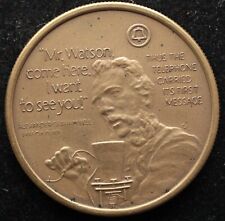KAPPYSCOINS  G7199 1876 1976 100 YEARS OF PHONE SERVICE MA BELL MEDAL BU 38MM picture