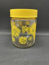Vintage 1970s Pyrex Corning Glass Yellow Daisy Jar Canister Mid Century MCM Deco picture