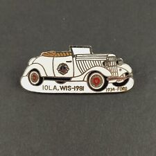 Vintage 1981 Iola Wisconsin 1934 Ford Lions Club Metal Enamel Lapel Pin picture