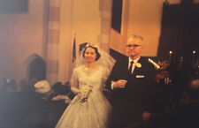 Vintage Photo Slide 1963 Wedding Bride Groom Older Couple picture