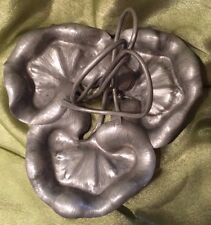 Rare A.E. CHANAL FRANCE Art Nouveau Hand Wrought PEWTER LEAF Dish ALICE EUGENE picture