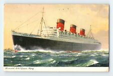 c.1955 Postcard Cunard White Star Line R.M.S. Queen Mary Ocean Liner Ship picture