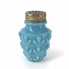 EAPG Victorian Blue Glass Shaker With Lid 3 1/8” Antique picture