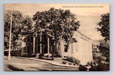 Naugatuck CT-Connecticut, Naugatuck High School, c1941 Antique Vintage Postcard picture