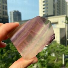 160g Natural Beautiful Fluorite Slice Quartz Crystal Specimen Reiki Healing picture