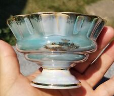 Vintage FAN CREST IRIDESCENT FOOTED PEDETSAL TEA CUP (ONLY) SCALLOPED JAPAN 1976 picture