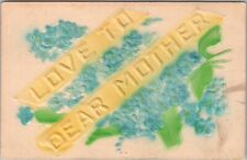 Vintage Embossed Greetings Postcard LOVE TO DEAR MOTHER Air-Brushed 1910 Cancel picture