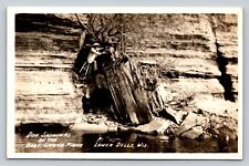 c1940s RPPC Don Saunders At Baby Grand Piano LOWER DELLS Wisconsin VTG Postcard picture