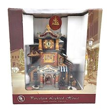 Lemax Christmas Village Jacque's Grandfather Clocks Lighted House Retired New picture