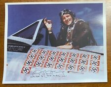 WWII Army Air Force Pilot Ace Fred Christensen Signed Photo 56th Fighter Group picture