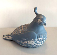 Vintage Blue Pierre DuPont  Ceramic Quail Figure 1986  8