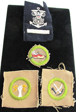 Vintage 1911-1933 BSA Boy Scouts Of America 3 Merit Badges And Seascout Patch picture