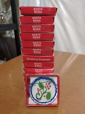 Grouping of 17 Kosta Boda Holly Christmas Tree Ornaments Designed By Vallien picture