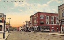 Main Street Kenosha Wisconsin 1916 postcard picture