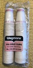 1990s WEGMANS store brand 100 ct 7oz paper cups NOS wax coated super strong picture
