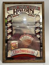 Budweiser Beer Mirror Art Anheuser-Busch Stamford 19 x 13 Vintage Poker Man Cave picture