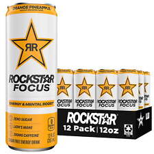 Rockstar Focus Zero Sugar Energy Drink, Orange Pineapple Flavor, Lion’s Mane picture