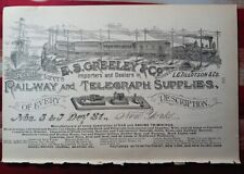 1892 Print Ad E.S. GREELY & COMPANY Railway Telegraph Supplies Railroad Picture picture