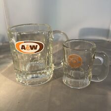 NEAT VINTAGE A&W ROOT BEER HEAVY GLASS MUG 4 1/4