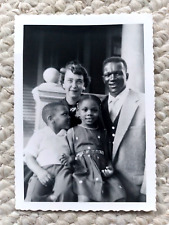 1960s B&W Found Photograph  Interracial, African American Family, Parents & Kids picture