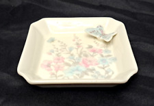 Vintage Takahashi 3D Butterfly Flowers Jewelry Trinket Dish Japan Pink Blue picture