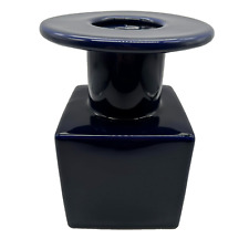 Michael Graves Design Cobalt Blue Vase Cube Round Clean Line Shape Minimalist picture