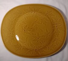 Vintage Harkerware Platter Serving Plate Wood Song Dinnerware Honey Brown MCM picture