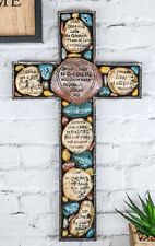 Rustic Western Colorful Pebbles With Bible Scriptures Faith Hope Love Wall Cross picture