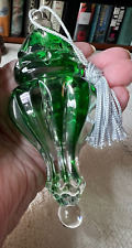 Lenox Color Gems Emerald Lite Teardrop Crystal Christmas Ornament Vintage 2000 picture