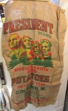 Mt Rushmore President Clark Bros Walhalla North Dakota Potato Sack Burlap Bag picture