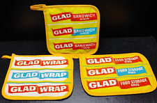 3 Vintage Glad Pot holder Set Food Storage Wrap Sandwich Bags Advertising picture