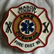 Fire Department Mason County 3D routed wood carved plaque patch sign Custom picture