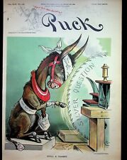 Puck Magazine COVER ONLY NO MAGAZINE October 5 1898 Democratic Party Donkey  picture