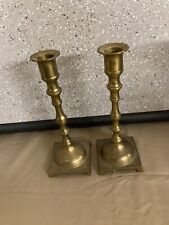 Pair If 7” Brass Candlestick Holders picture