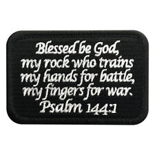 PSALM 144:1 Blessed Embroidered Hook Patch (3.0 X 2.0 MPS1) picture