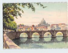 Postcard Lungotevere and St. Angel's Castle Bridge, Rome, Italy picture