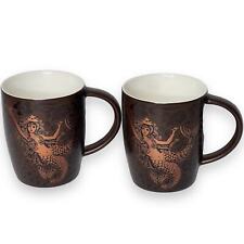 Starbucks Split Tail Mermaid Siren Coffee Mug 2011 40th Anniversary Set of 2 picture